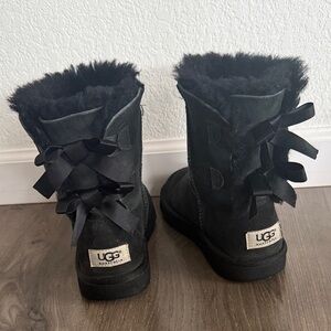 UGG Black Boots with Satin Bows